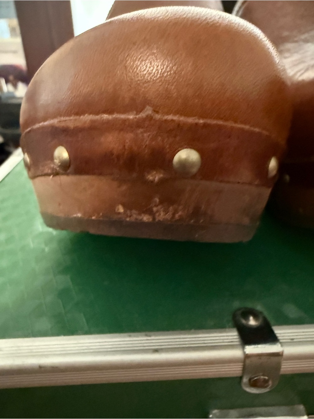 UGG women Chestnut Brown Leather Slip-On Mules - Picture 2 of 7